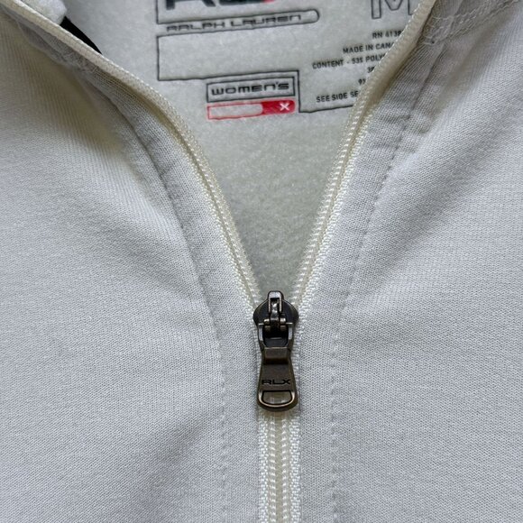 Ralph Lauren RLX Fleece Pullover Medium S/M Womens Cream 1/4 Zip Mock Neck Sport - Picture 8 of 14
